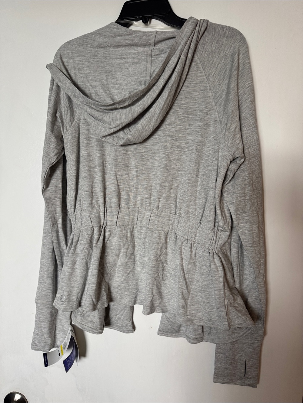 NWT GAIAM Relax Wrap Gray Hooded Open-Front Cardigan Large - Picture 6 of 7
